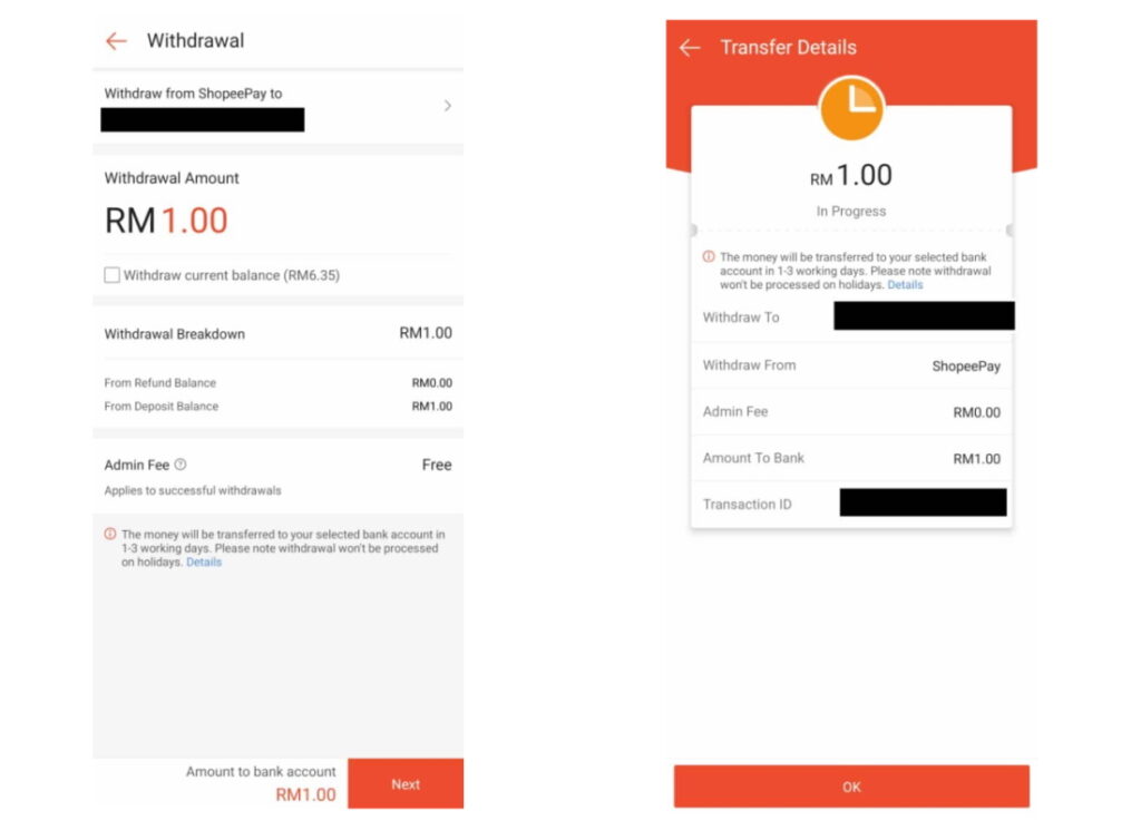 ShopeePay Withdrawal