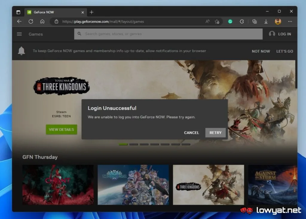 GeForce Now x Yes