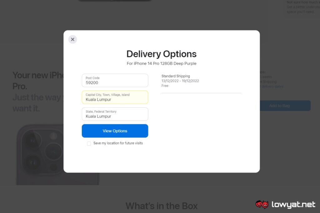 iPhone 14 Pro Delivery Time Malaysia Nov 22
