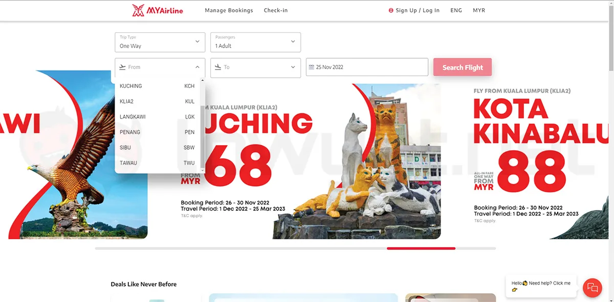 myairline baggage fees destinations website