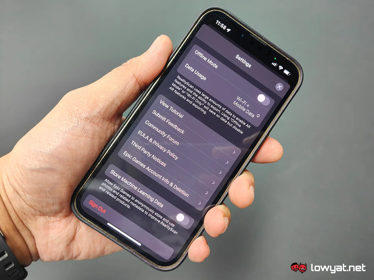 RealityScan app Epic Games iOS