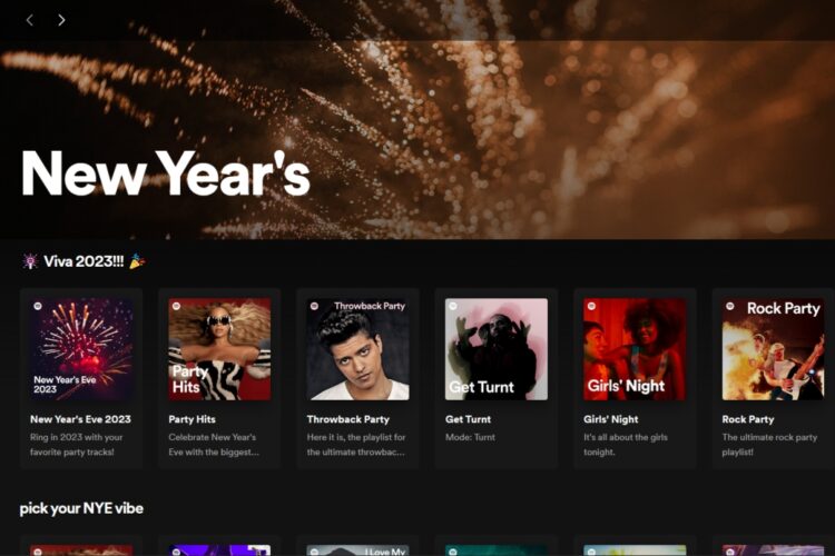 Spotify New Year's Hub