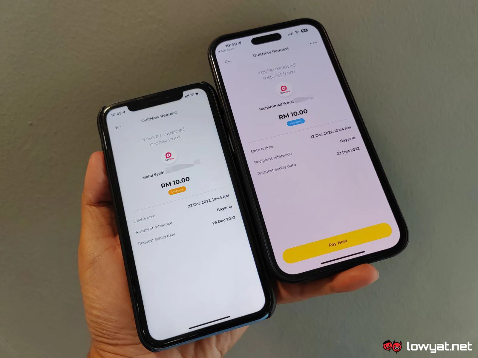 maybank mae duitnow request