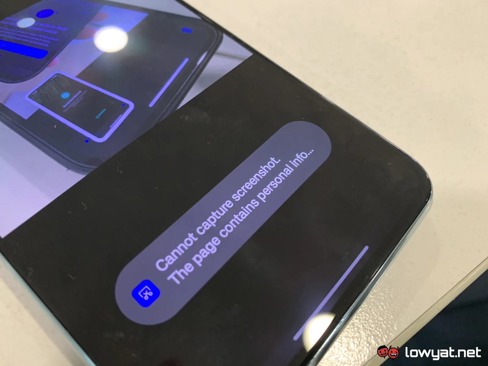 whatsapp screenshot blocking