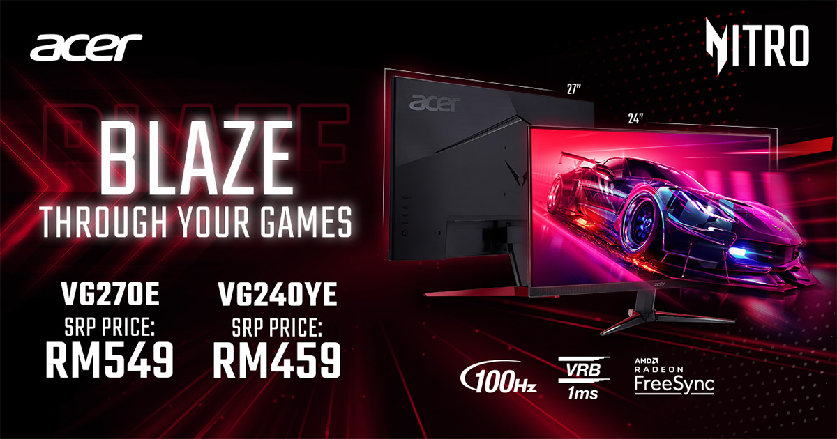 Acer Nitro VG240YE VG270E Monitors Malaysia Price