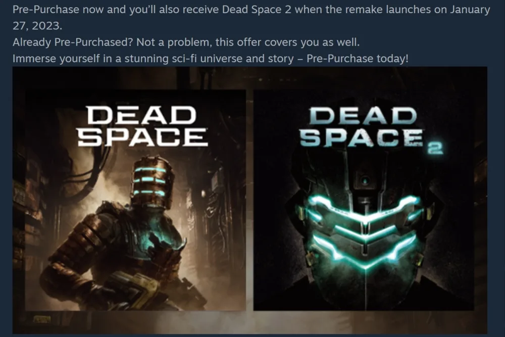 Dead Space remake Steam pre-order