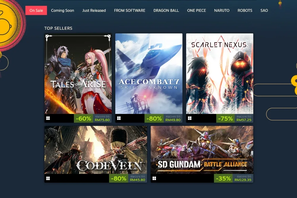 Steam Lunar New Year Sale 2023 Bandai Namco