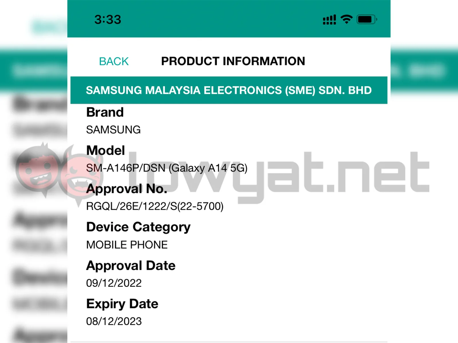 samsung galaxy a14 5g sirim