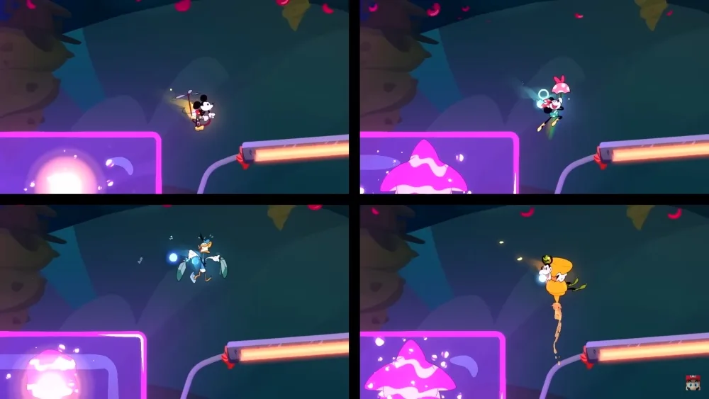 Disney Illusion Island glide animations