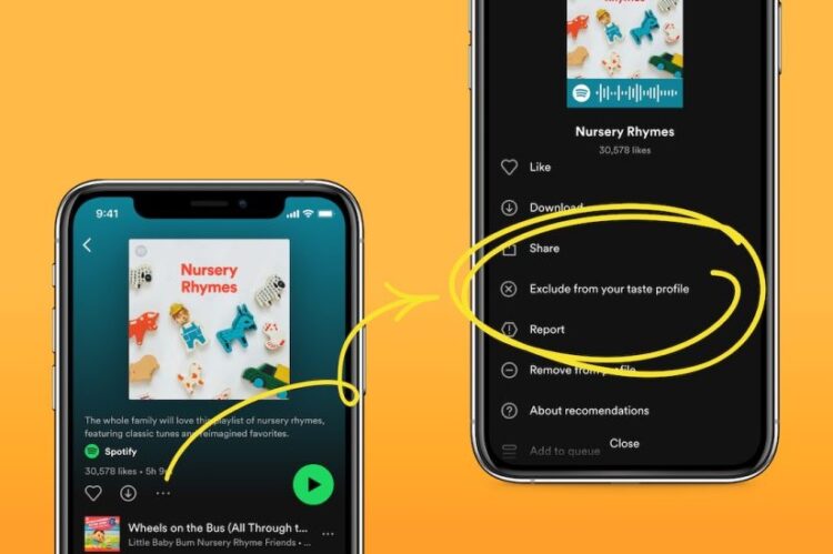 Spotify Exclude from your Taste Profile