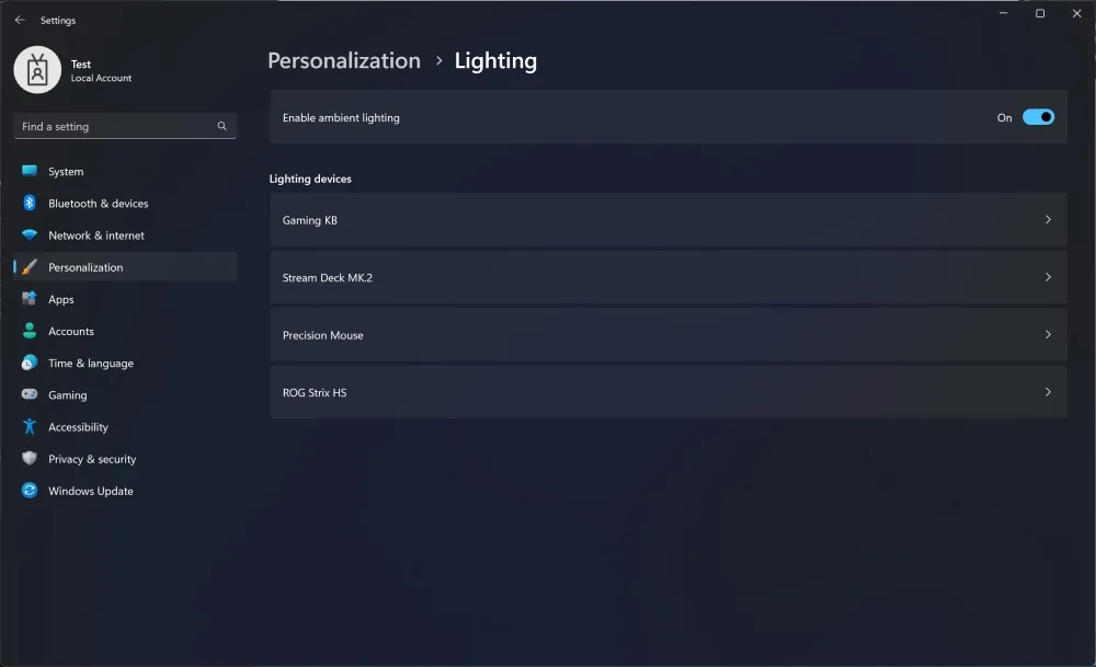Windows 11 insider build 25295 RGB