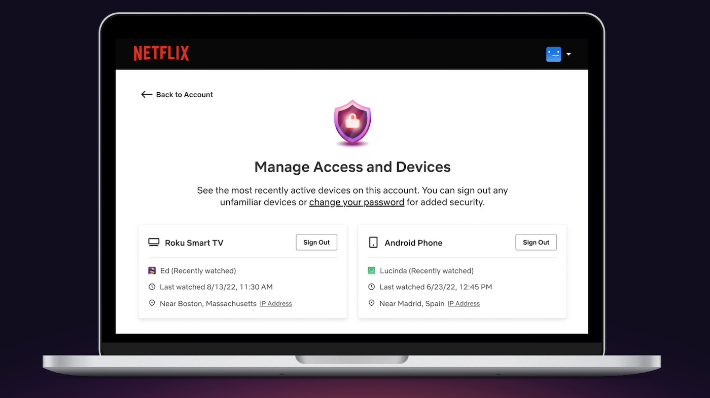 netflix manage devices