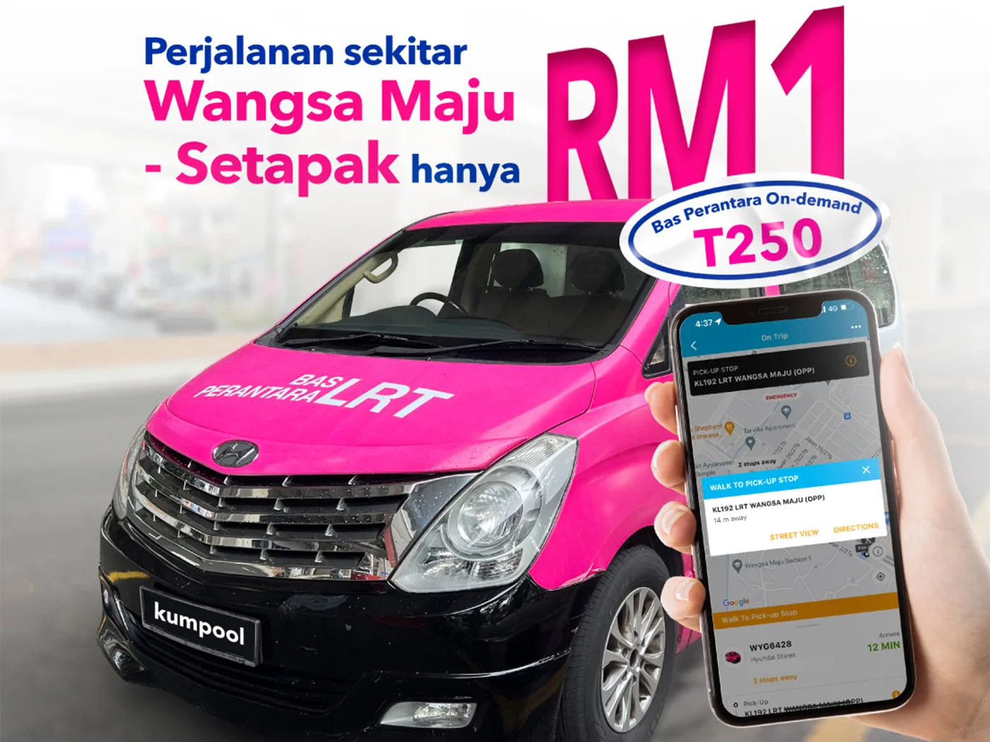 rapid kl kumpool t250 on-demand feeder bus