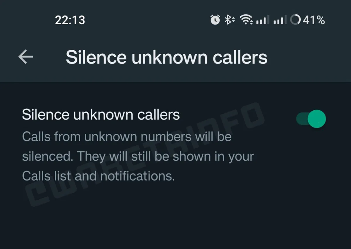 WhatsApp beta split-view mute silence unknown callers features