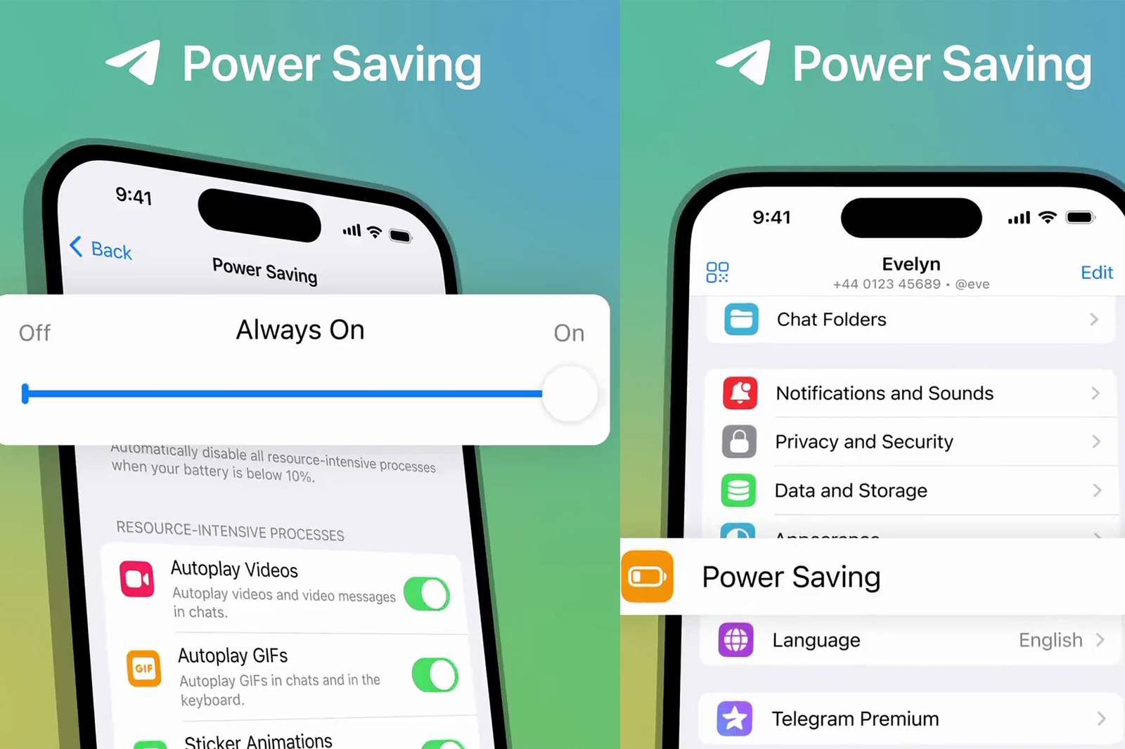 telegram power saving mode