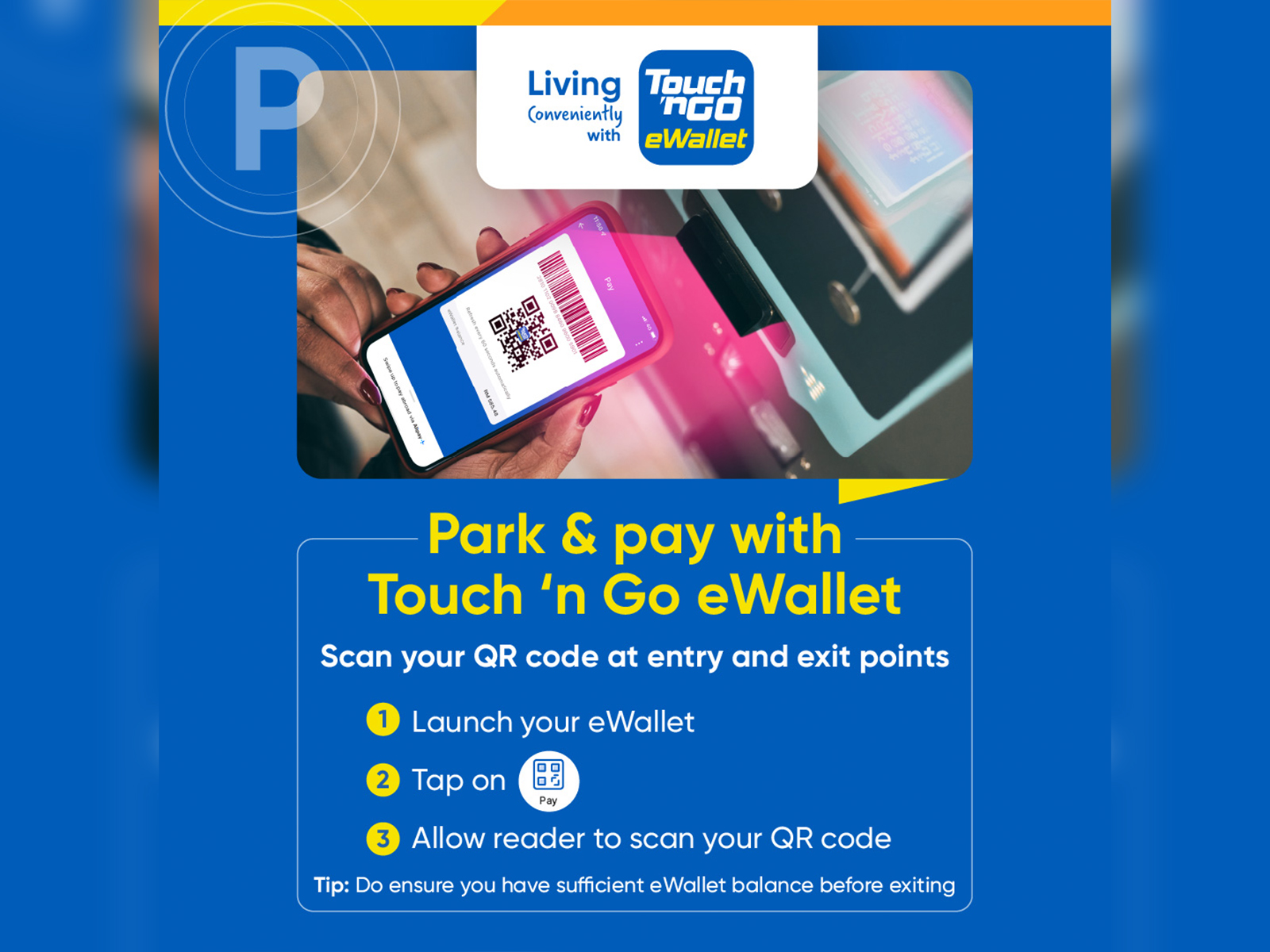 touch n go tng ewallet parking qr code