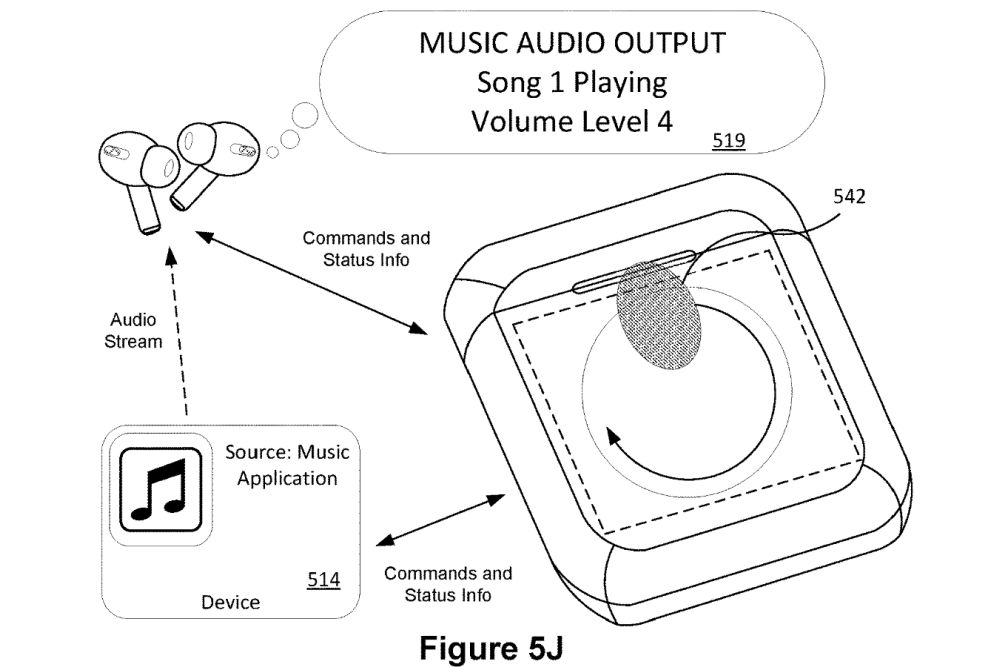 Apple AirPods case display patent gesture