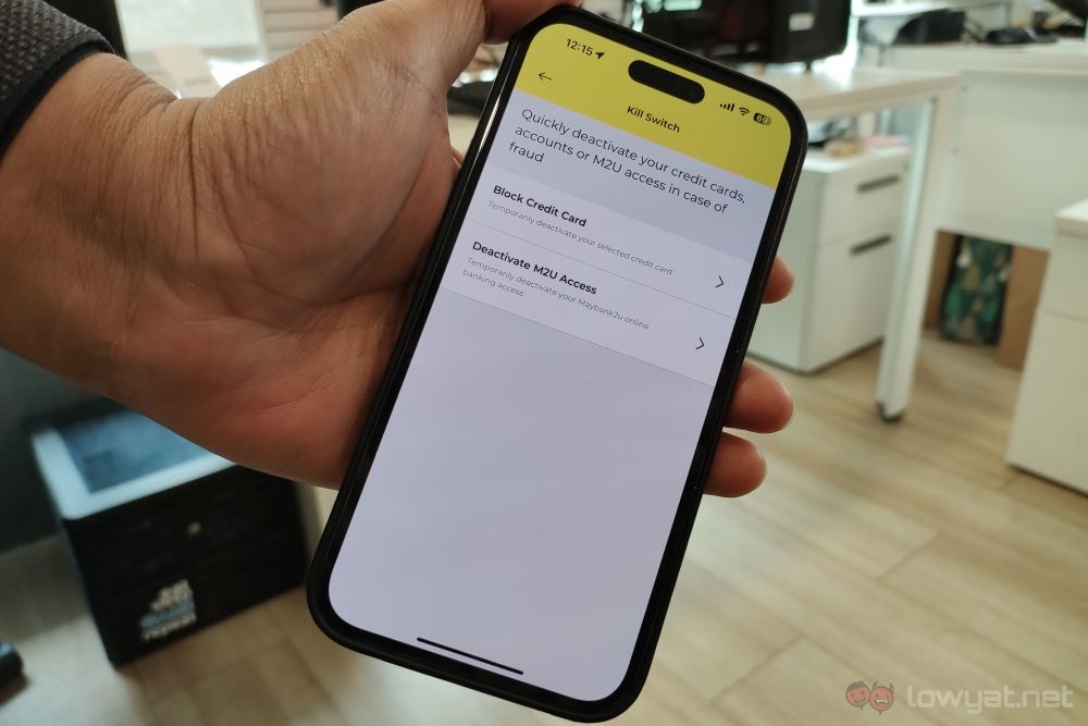 Maybank kill switch card menu