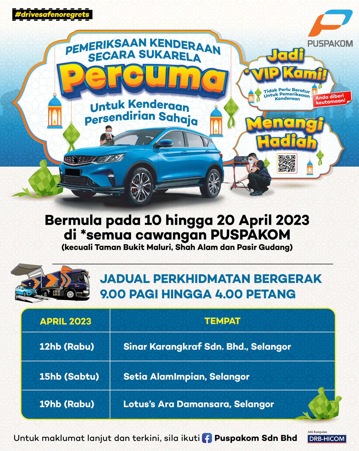 puspakom free personal vehicle inspections hari raya