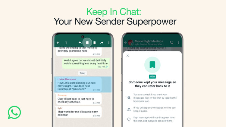 whatsapp keep in chat disappearing messages