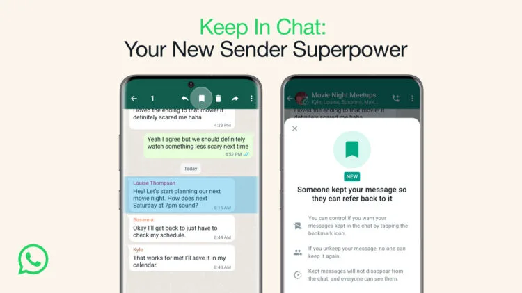 whatsapp keep in chat disappearing messages