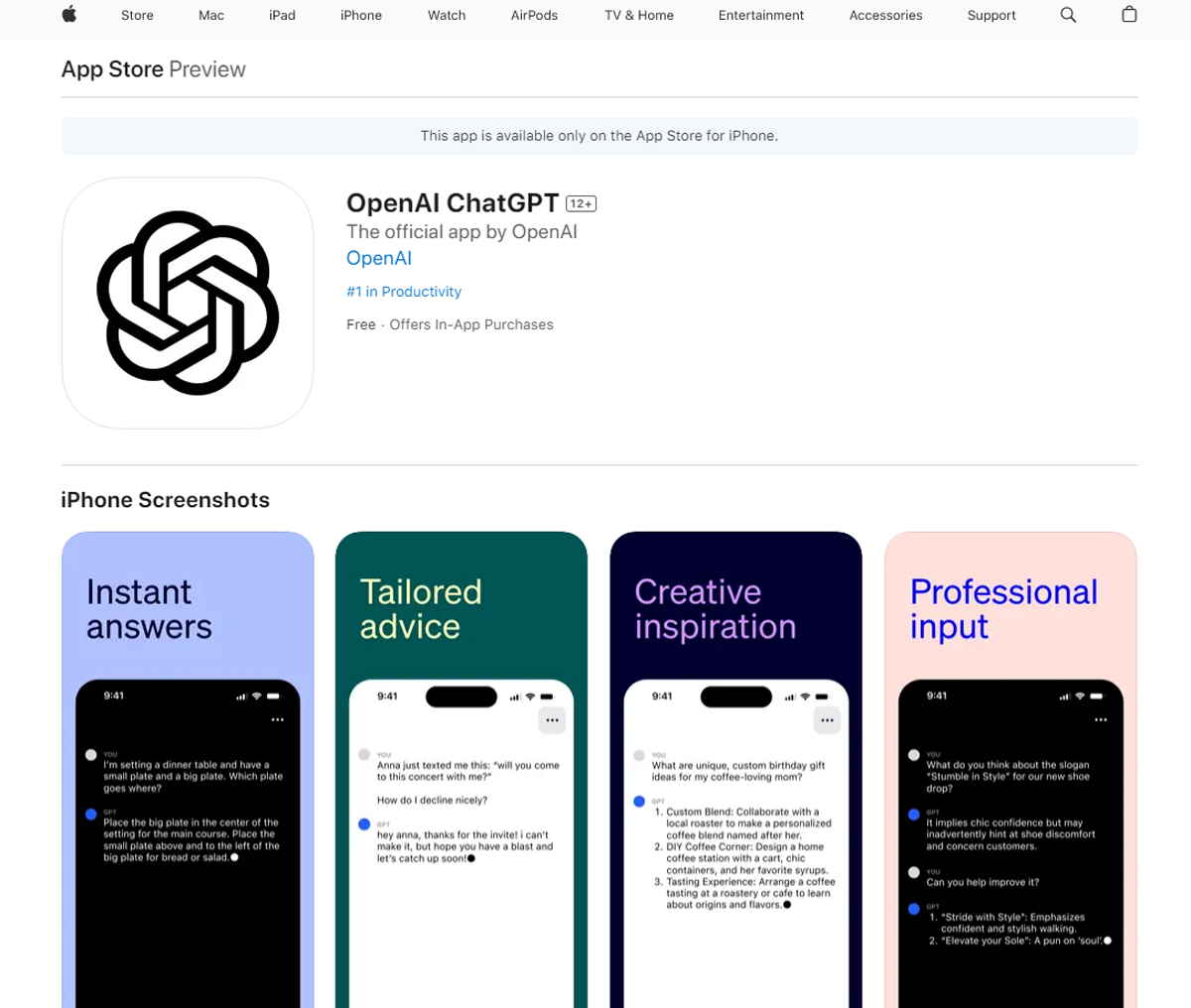 OpenAI ChatGPT Launches Mobile App For iOS