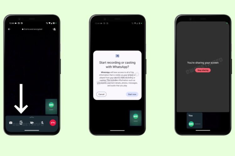 WhatsApp screen sharing video call