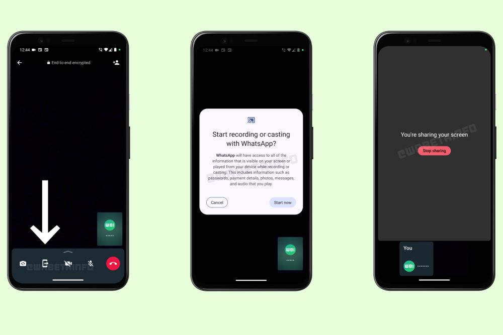 WhatsApp screen sharing video call