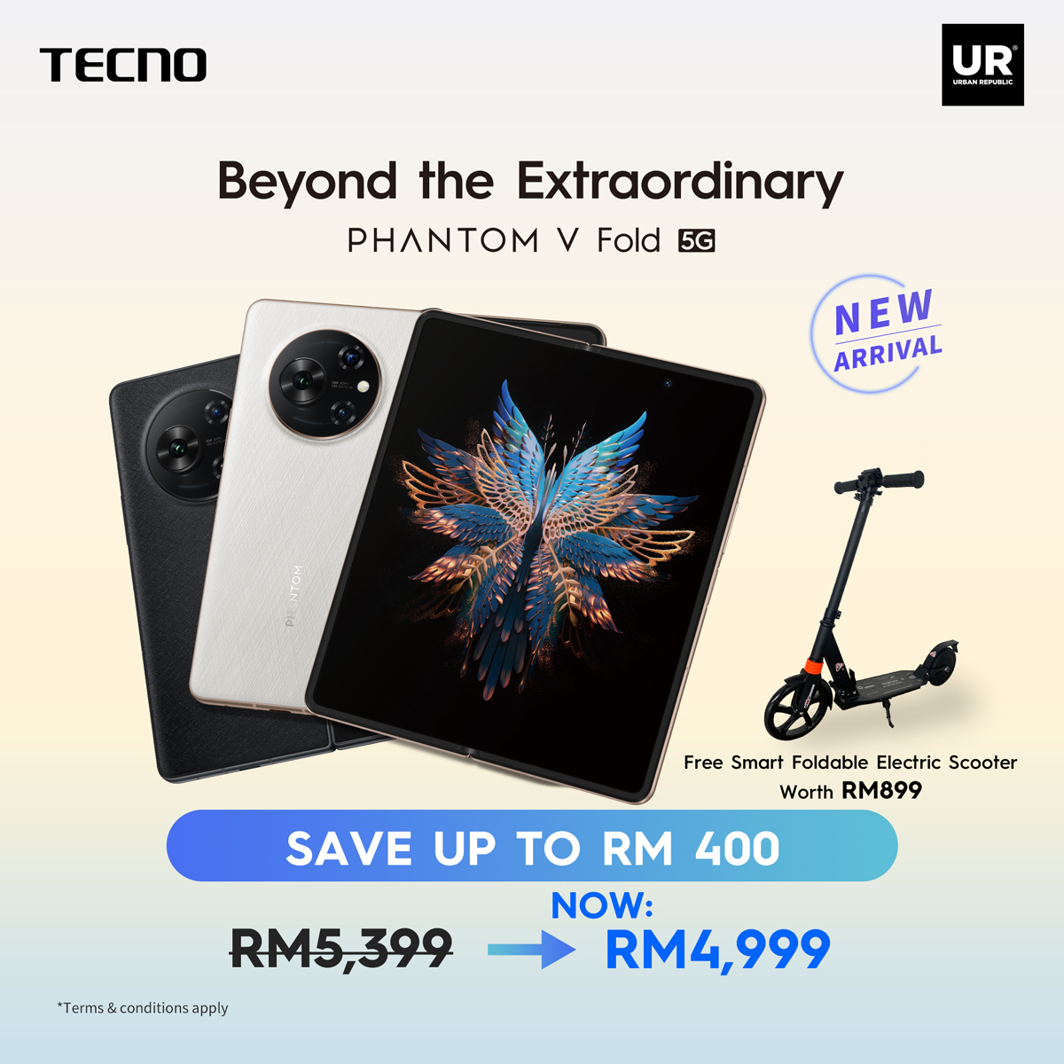 tecno phantom v fold launch malaysia price