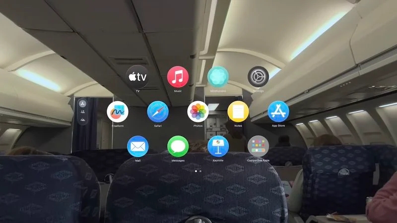 Apple Vision Pro UI Travel Mode