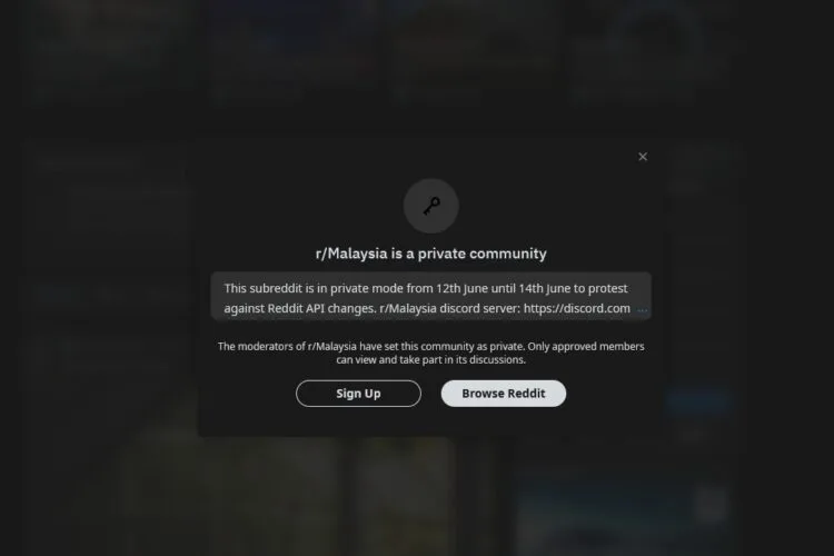 Reddit Malaysia blackout
