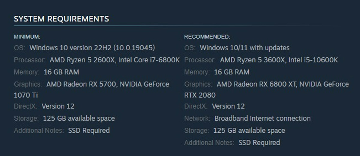 Starfield Bethesda system requirements