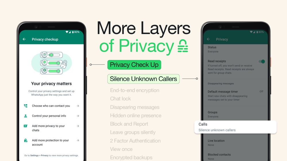 WhatsApp privacy options