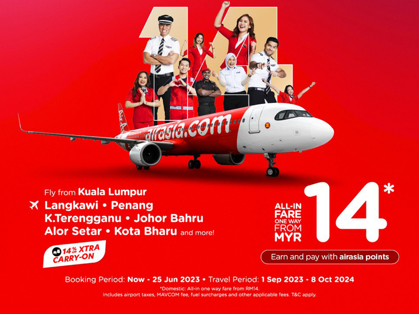 AirAsia Launches OneWay Flight Promo Starting From RM14