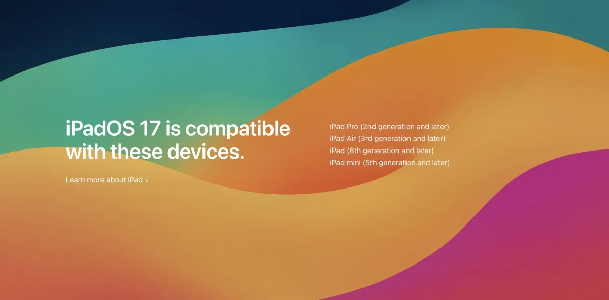 iPhone iPad iOS iPadOS 17 supported devices
