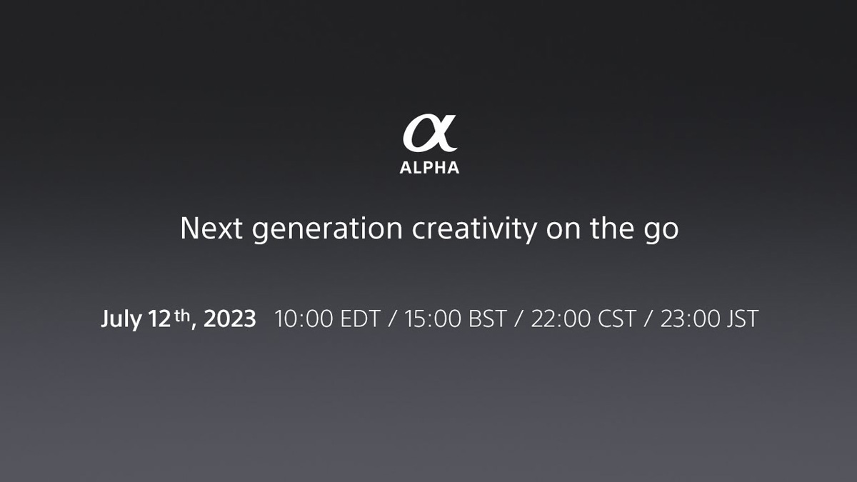 Sony Alpha announcement tomorrow
