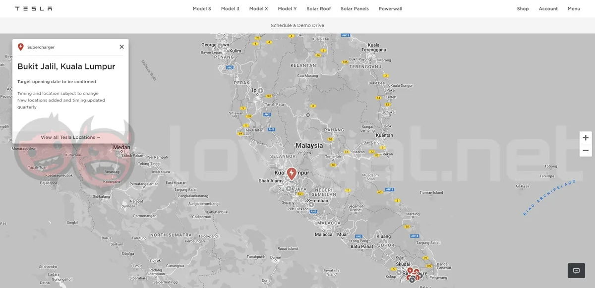 Tesla Superchargers Supercharger Locations Peninsular Malaysia