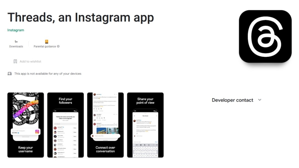 Threads, an Instagram app Google Play Store