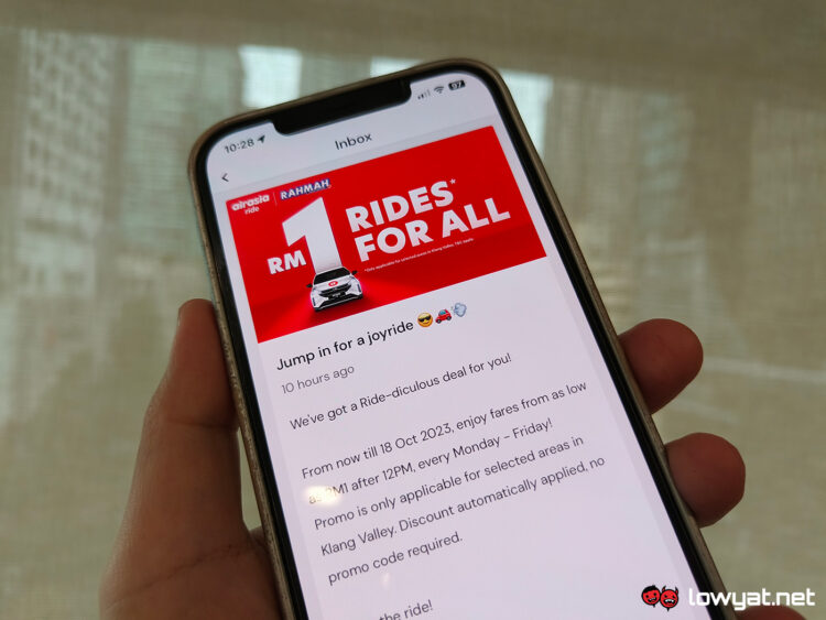 airasia ride rm1 payung rahmah