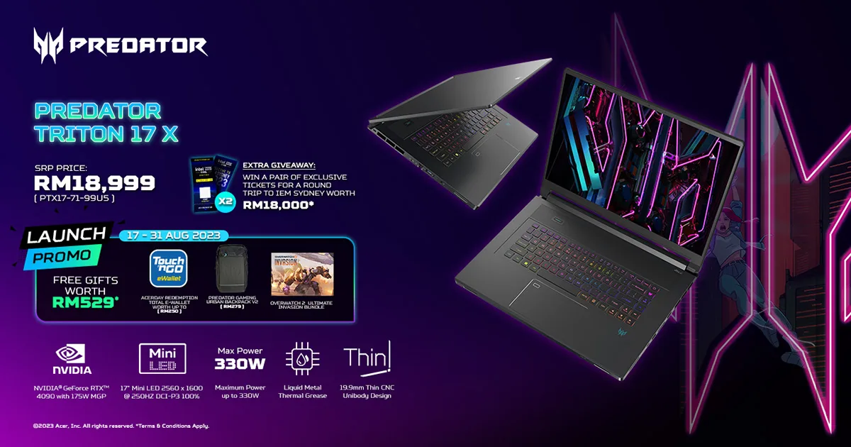 Acer Predator Triton 17 X Malaysia price