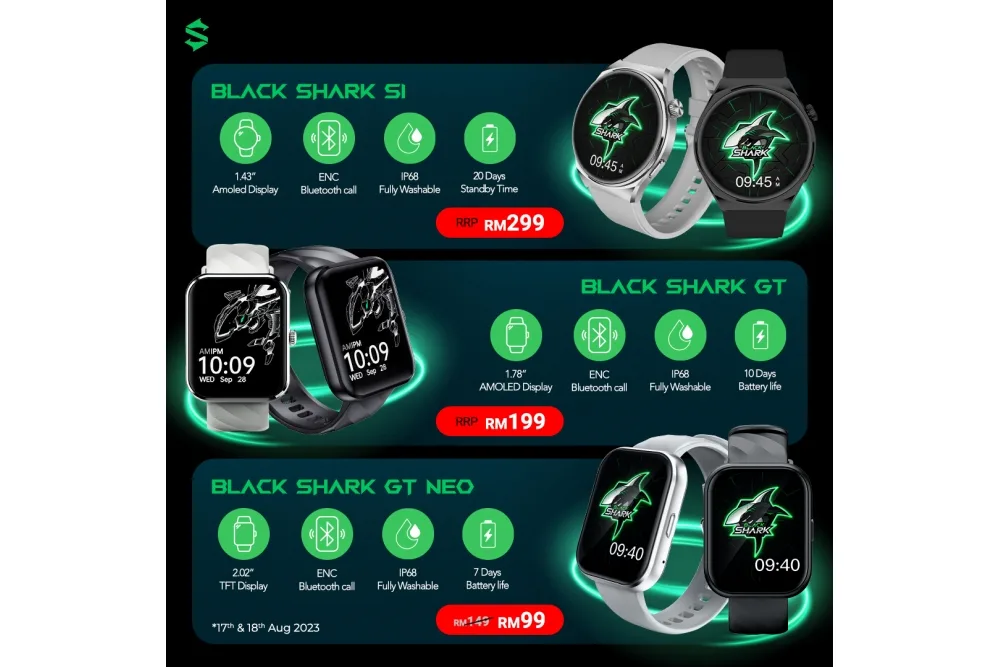 Black Shark S1, GT, GT Neo Now Available In Malaysia; Starts From RM149 4 Black Shark smartwatch features