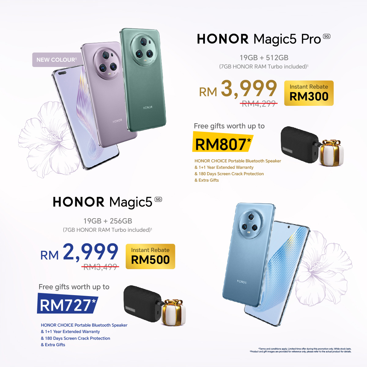 HONOR Magic5 Pro Coral Purple Malaysia