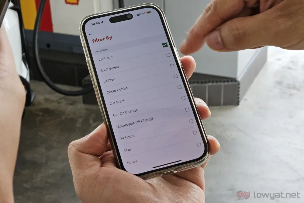 Shell app station search