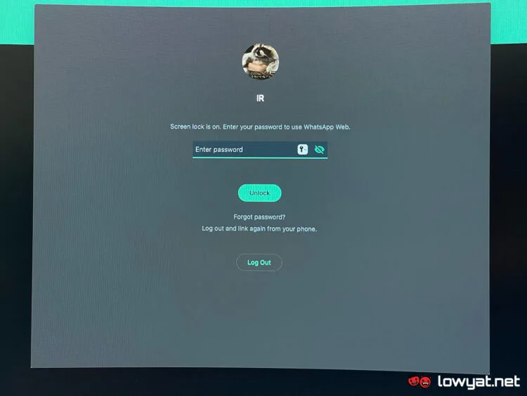 whatsapp web screen lock