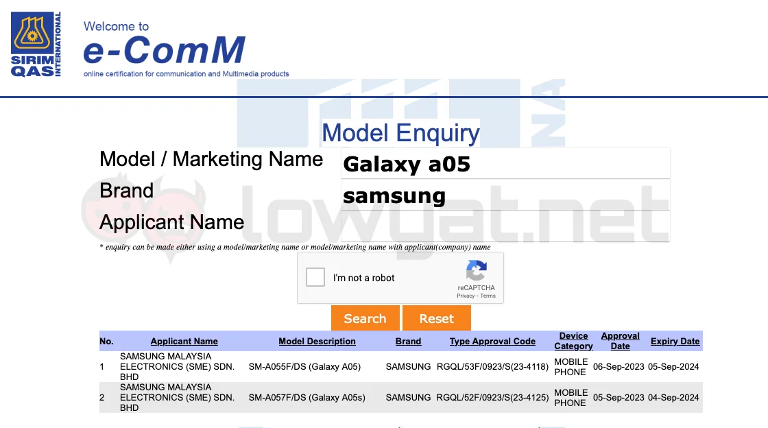 Samsung Galaxy A05