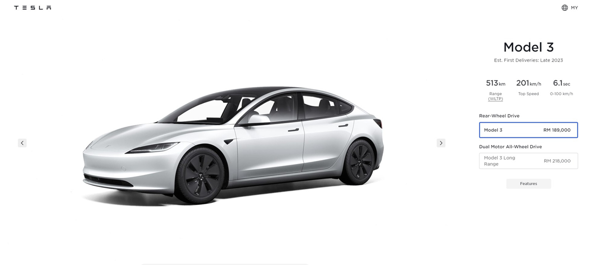 Tesla Model 3 Malaysia booking price