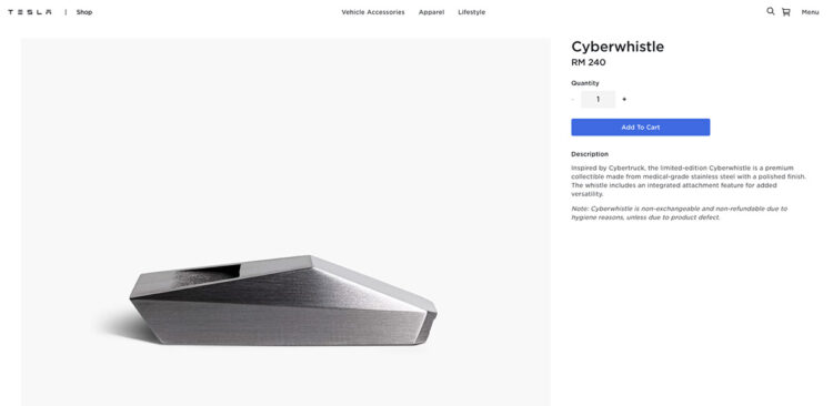 Tesla Shop Malaysia opens Cyberwhistle