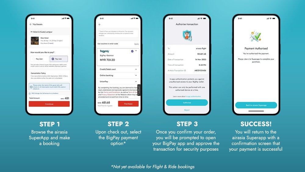 BigPay airasia MOVE payment instructions