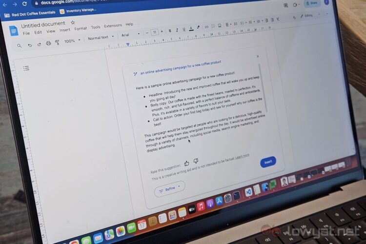 Google Duet AI 1st prompt