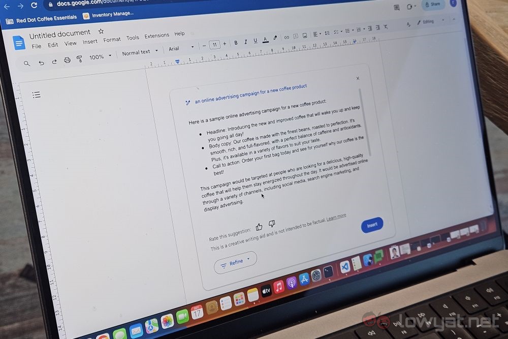 Google Duet AI 1st prompt